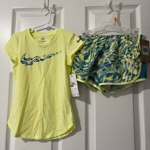 NWT Nike Lemon T-Shirt and Camo Shorts Set